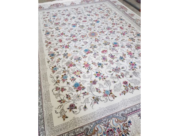 فرش700 شانه طرح جانان زمینه کرم 